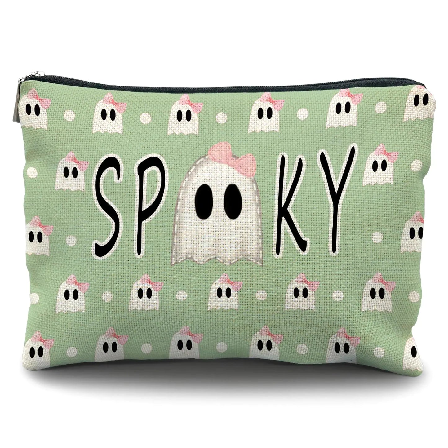 green bow halloween makeup bagpink bow spooky makeup baghalloween bags for women halloween cosmetic bag pink halloween gifts for women,halloween gifts spooky gifts halloween gifts for women
