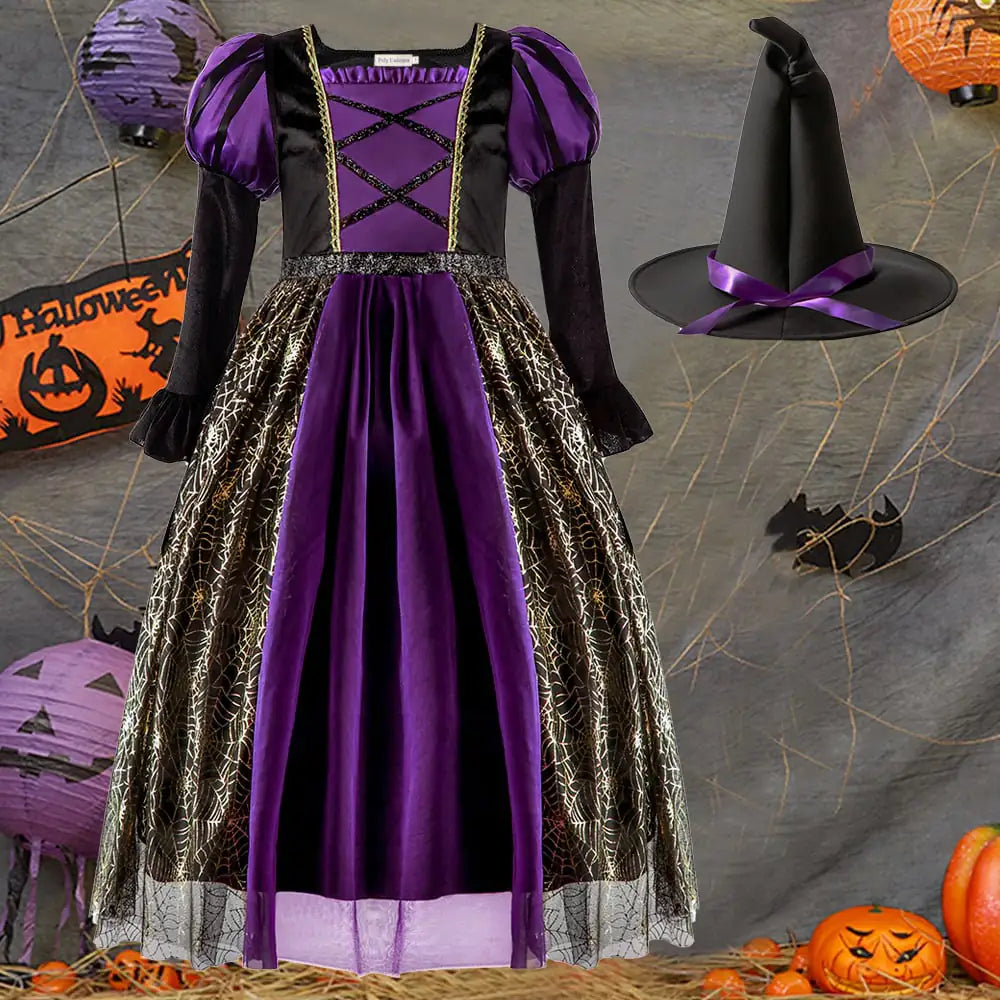 Kids' Witch Costume with Skirt for Halloween