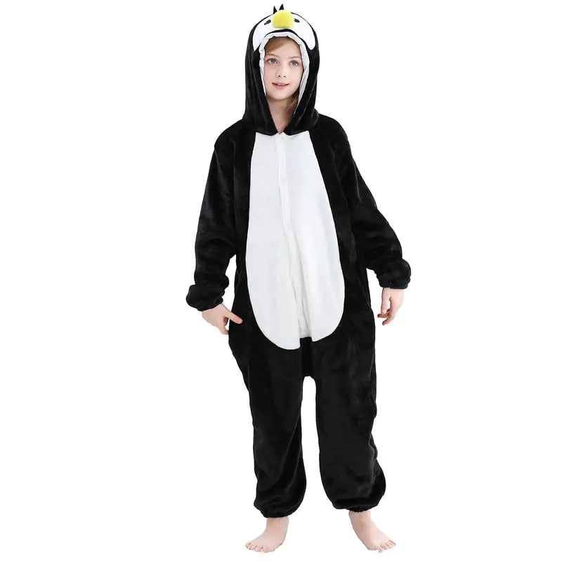 MICHLEY Halloween Costumes Penguin Costume 11-12 Years Old Flannel Animal One Piece Halloween