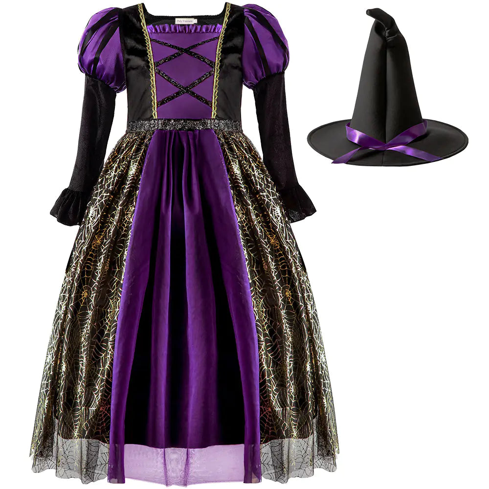 Kids' Witch Costume with Skirt for Halloween
