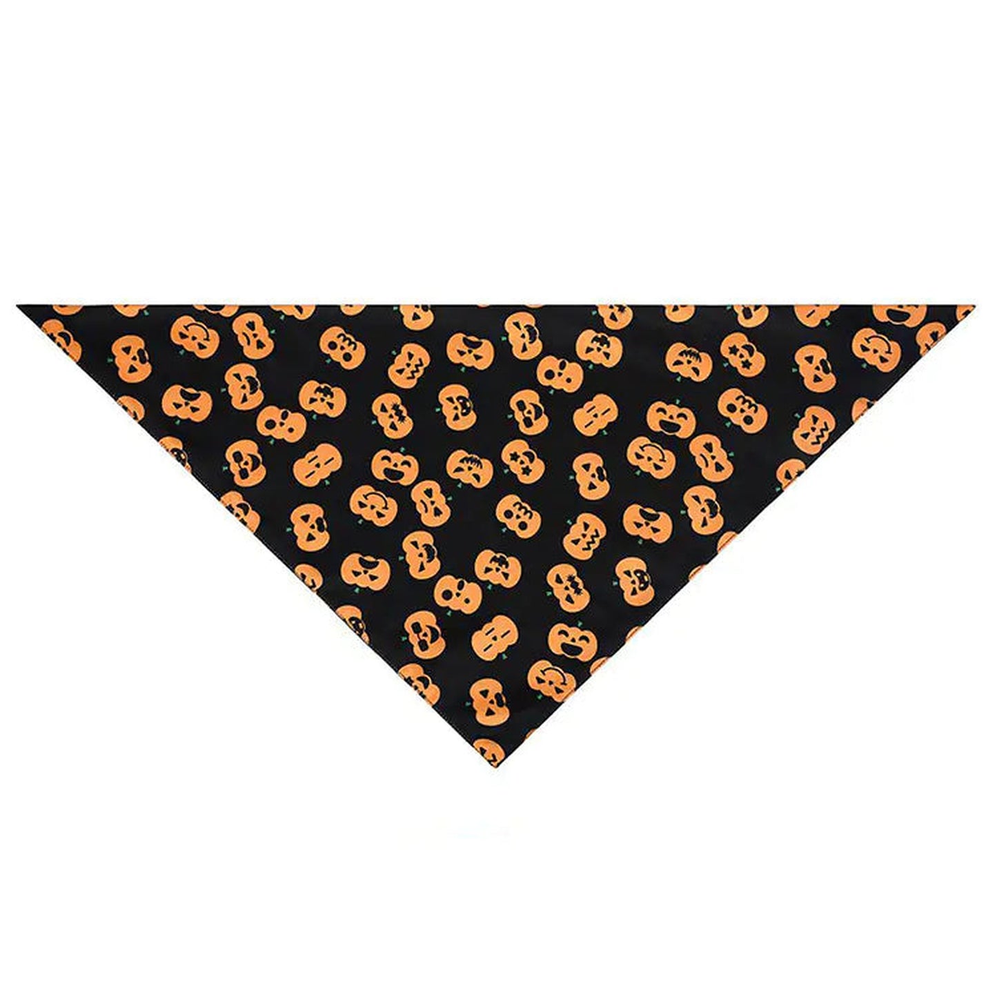 Halloween bandana with orange pumpkins on black background for pets 2025
