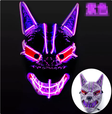 LED Luminous Fox Mask Halloween Costume Accessory
