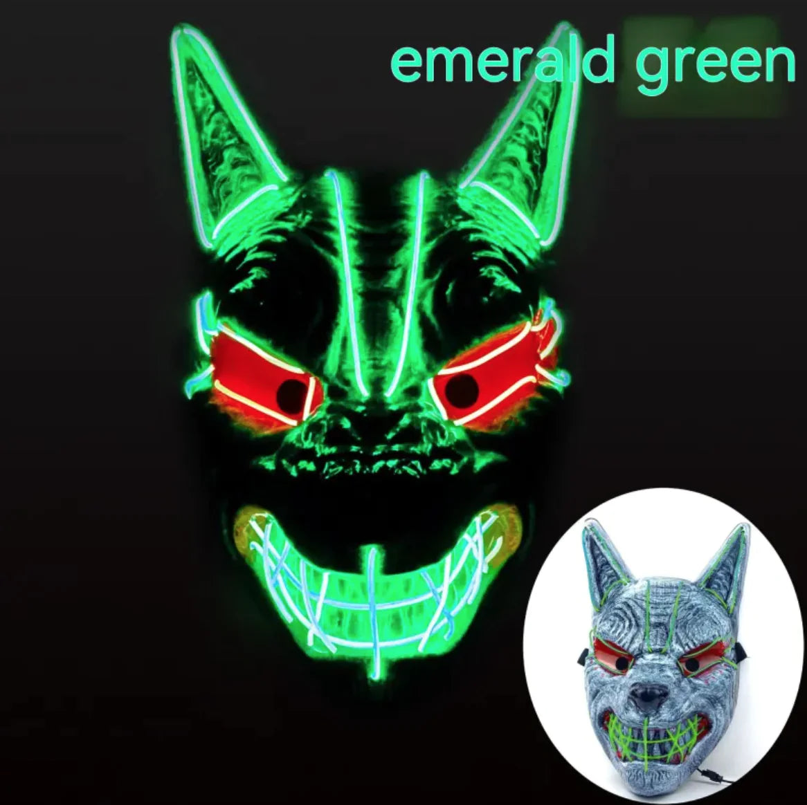 LED Luminous Fox Mask Halloween Costume Accessory