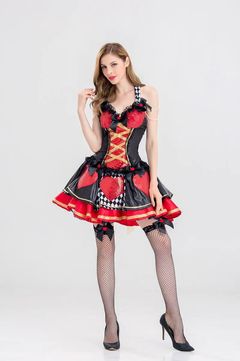 Queen of Hearts Witch Costume for Character Games