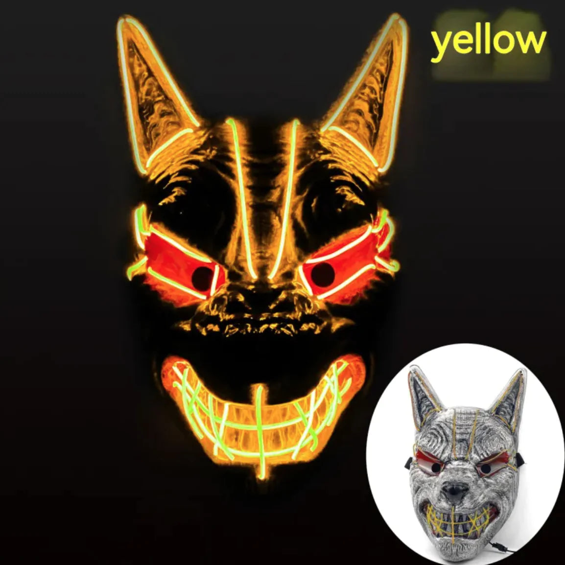 LED Luminous Fox Mask Halloween Costume Accessory