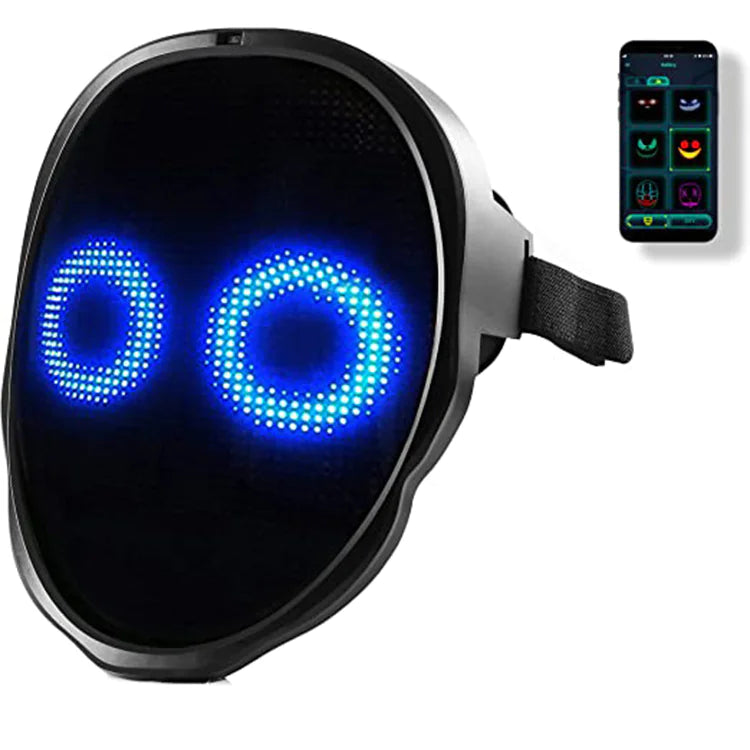 Programmable LED Face Mask – Light-Up Mask for Halloween & Parties