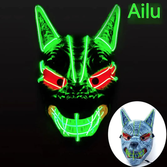 LED Luminous Fox Mask Halloween Costume Accessory