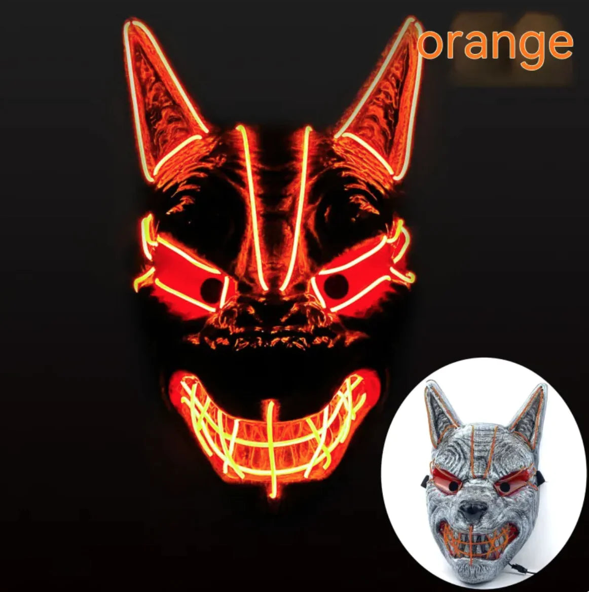 LED Luminous Fox Mask Halloween Costume Accessory