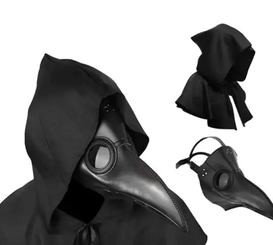 Plague Doctor Costume with Beak Mask - Halloween Black