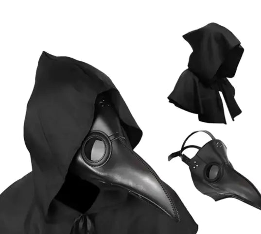 Plague Doctor Costume with Beak Mask - Halloween Black