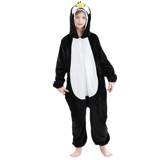 MICHLEY Halloween Costumes Penguin Costume 11-12 Years Old Flannel Animal One Piece Halloween