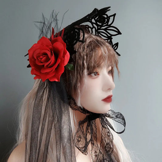 Witch One-Piece Rose Hat for Halloween