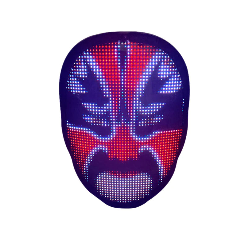 Programmable LED Face Mask – Light-Up Mask for Halloween & Parties