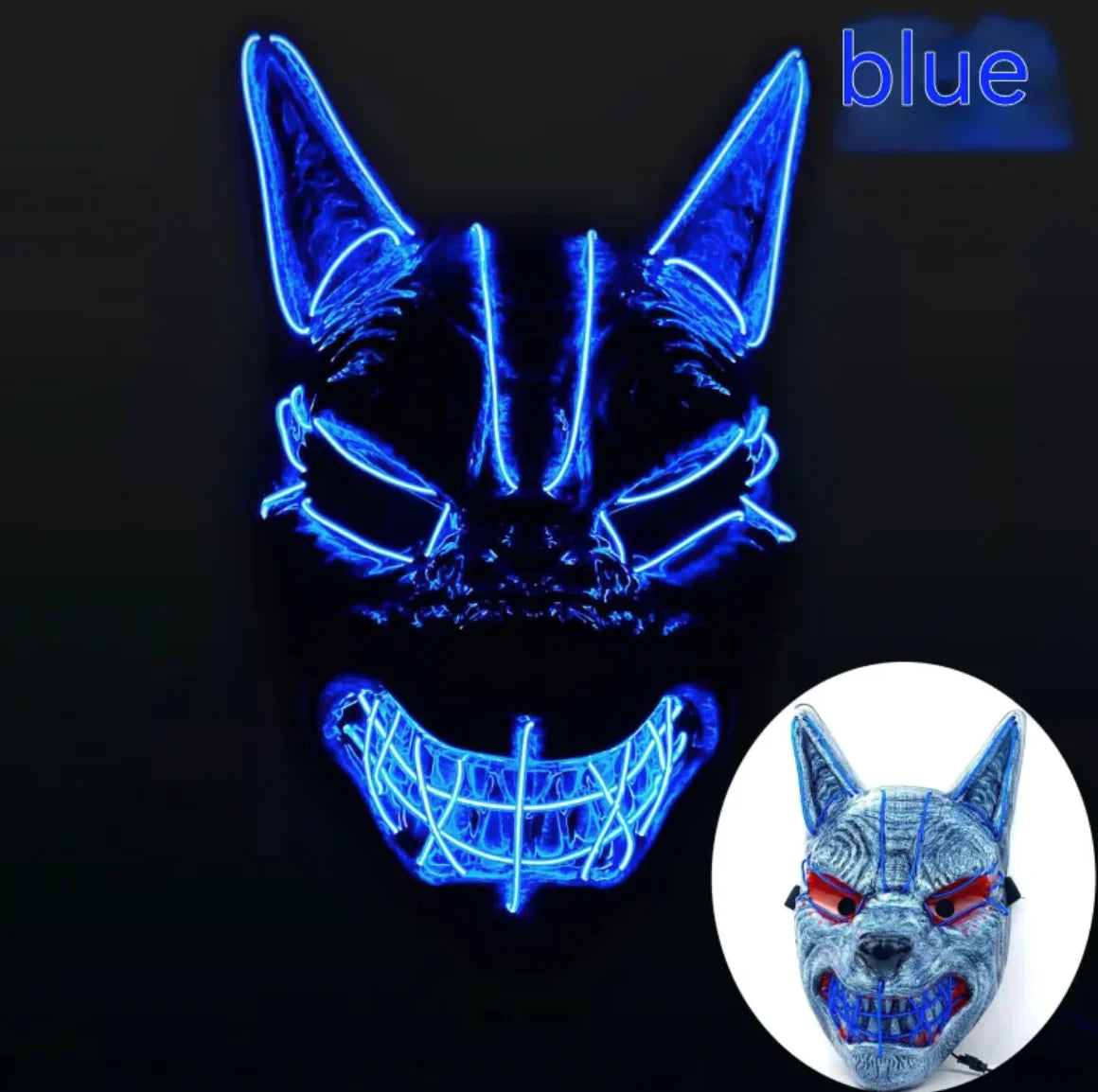 LED Luminous Fox Mask Halloween Costume Accessory